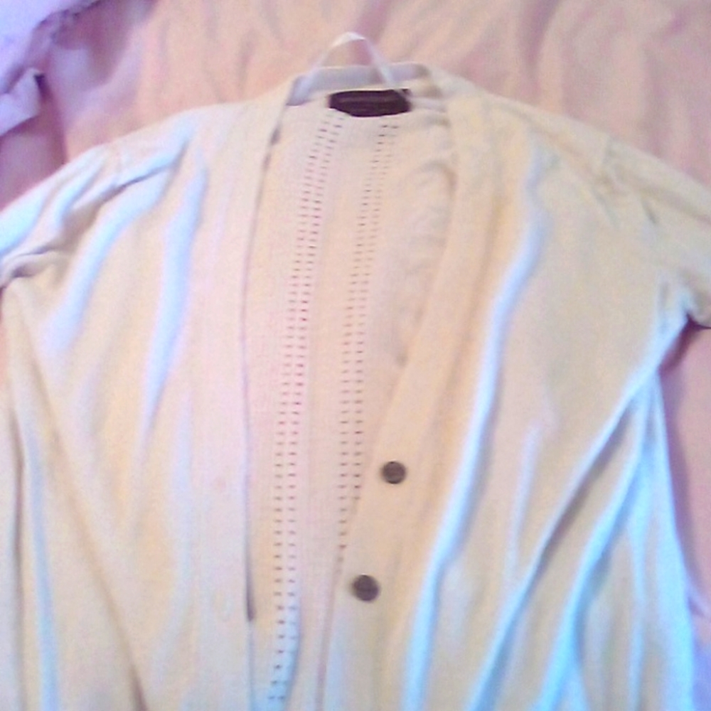 White Banana Republic cartigan